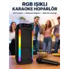 RGB Işıklı Çift Hoparlörlü Taşınabilir Bluetooth Speaker ve Mikrofon Yeni Nesil