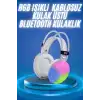 RGB Işıklı Yüksek Ses Kaliteli Kablosuz Kulak Üstü Bluetooth Kulaklık