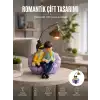 Romantik Çift Figürlü Okuyan Çift Masa Lambası Dekoratif LED Aydınlatma
