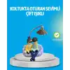 Romantik Çift Figürlü Okuyan Çift Masa Lambası Dekoratif LED Aydınlatma