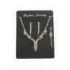 Sallantılı Taşlı Set Kolye