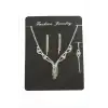 Sallantılı Taşlı Set Kolye