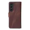 Samsung Galaxy Z Fold5 Uyumlu Deri Cüzdanlı Kılıf Antik Kahve