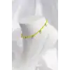 Sarı Renk Boncuklu Papatya Motifli Halhal