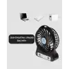 Şarjlı Usb Fan – Masaüstü Mini Vantilatör, Taşınabilir, Işıklı, 3 Kademeli, Sessiz
