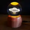 Satürn Tasarımlı Dönen Cam Küre