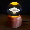Satürn Tasarımlı Dönen Cam Küre