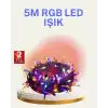 Şeffaf Kablolu 50 Ampullü 5 Metre Led Işık Dekoratif Aydınlatma