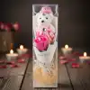 Şeffaf Kutulu Ayıcıklı Gül Buketi
