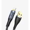 Şeffaf Uçlu iPhone 45w Usb Hızlı ve Dayanıklı Şarj ve Data Işıklı Örgü Kablo 1 Metre