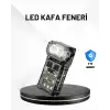 Sensörlü LED Kafa Feneri Şarj Edilebilir Manyetik Eller Serbest