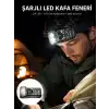 Sensörlü LED Kafa Feneri Şarj Edilebilir Manyetik Eller Serbest Yeni Nesil
