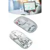 Sessiz Tıklama Çift Modlu Bluetooth Ve Alıcı Şeffaf Mouse Fare