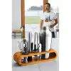 Shaker Kokteyl Set - 10 Parça 750 ML Shaker Coctail Set  Bambu Standlı