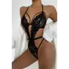 Şık Siyah Dantelli Babydoll Gecelik TM1297