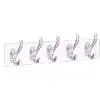 Silikon 5 Kollu Şeffaf Yapışkan Askı Bx40