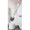Silikon Deterjan Hazneli Esnek Tuvalet Fırçası - Banyo Temizliği İçin