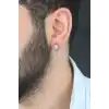 Silver Renk Kaplama Osmanlı Tuğra Figürlü Kıstırmalı Çelik Erkek Küpe