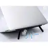 Siyah 2 Kademeli Katlanabilir ve Yapışkanlı Laptop Standı