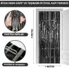 Siyah Ekstra Metalize Parlak Saçaklı Arka Fon Perde