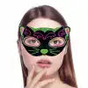 Siyah Kadife İşlemeli Kedi Maskesi
