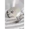 Siyah Mermer Desen Akrilik Plaka Vintage Kadın Bilezik