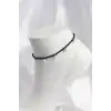 Siyah Renk Boncuklu Papatya Motifli Halhal
