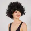 Siyah Renk Kıvırcık Afro Bonus Peruk Bx40