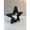 Siyah Yıldız Şeklinde Mumluk Loş Işık Dekor Aksesuarı