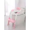 Softy Merdivenli Tuvalet Adaptörü - Çocuğunuz İçin Güvenli ve Konforlu Tuvalet Eğitimi Pembe
