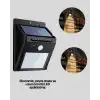 Solar Enerjili 20 LED Hareket Sensörlü Duvar Lambası