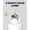Solar Güneş Enerjili ve USB Şarjlı 5 Kanatlı LED Kamp Lambası