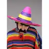 Sombrero Meksika Şapkası Renkli Örme Hasır Yetişkin Boy