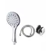 Spiral Hortumlu 4 Kademeli Krem El Duşu Başlığı Banyo Duş Seti