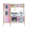 T1013 Ahşap Buzdolaplı Mutfak Pembe
