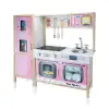 T1013 Ahşap Buzdolaplı Mutfak Pembe