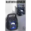 Taşınabilir Bluetooth Hoparlör Led Işıklı Uzun Pil Ömrü