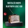 Taşınabilir Nostalji Radyo Bluetooth Usb Aux Girişli