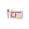 Taşınabilir Rgb Işılı Sevimli Figürlü Mikrofonlu Karaoke Bluetooth Hoparlör Pembe