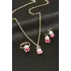 Tavşan Mineli Set Kolye