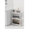 Tekerlekli 3 Katlı Çok Amaçlı Raf Ünitesi - Banyo Mutfak Düzenleyici Organizer Raf