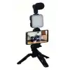 Telefon Tutucu Mikrofonlu Işıklı Youtuber Video Kayıt