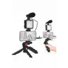 Telefon Tutucu Mini Mikrofonlu Tripod Vlog Çekim Video