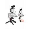 Telefon Tutucu Mini Mikrofonlu Tripod Vlog Çekim Video
