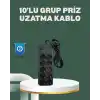 Termal Koruma Sistemli Usb Type-c 10’lu Grup Priz 2m 2500w Güç Kapasiteli