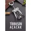 Tirbuşon Basınçlı Pratik Tirbuşon Şarap ve Şişe Açacağı Kolay Kullanım Çelik 721046