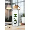 Cam Matara - 800 Ml Bambu Kapaklı Borosilikat Cam Matara - Ofis Matarası 721961