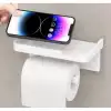 Tuvalet Kağıdı Askılığı - Raflı ve Yapışkanlı - Matkapsız Banyo Aksesuarı