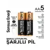 Type-c Şarjlı 2800mwh 1.5v Şarj Edilebilir 2’li Aa5 Kalın Pil - Lityum Iyon Batarya