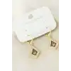 Üçgen Taşlı Metal Küpe